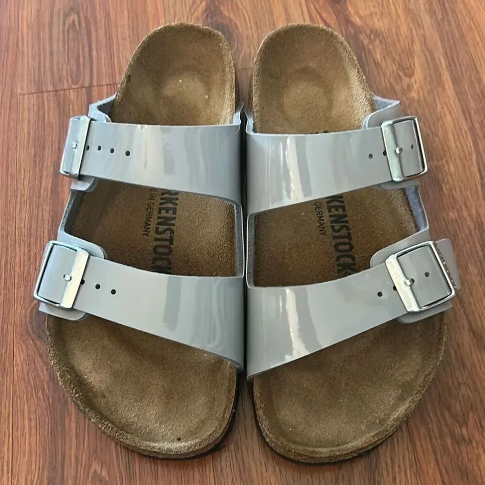 Birkenstock Arizona Gray slides comfort shoes sandals. Size 36